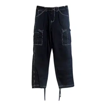 ZARA 스티치 카고 팬츠 블랙 40