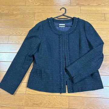 앨리스버리 노카라 트위드 자켓 다크 네이비