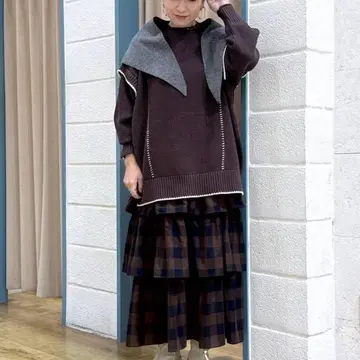 LOWRYSFARM 2way 하이 배색 스티치 풀오버