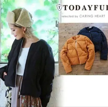 [새상품급] TODAYFUL 노카라 다운 자켓 블랙