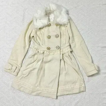 [ LIZ LISA ] 미사용품 아이보리 코트 리본 울 포함