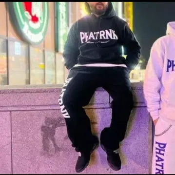 [ PHATRNK 팻랭크 ] 브릿지 로고 후드티 XL 블랙