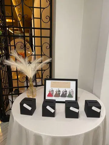 색상 맞추기 퀴즈 웨딩용 블랙 투표함 4개 세트