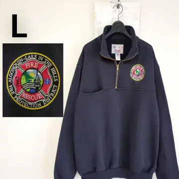 구제 의류 USA GAME 하프 지퍼 맨투맨 실물 소방서 워크 의류