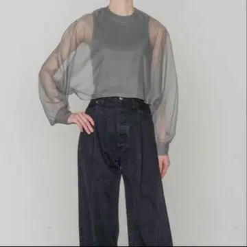 HYKE 크림색 긴팔 시어 탑 사이즈 1