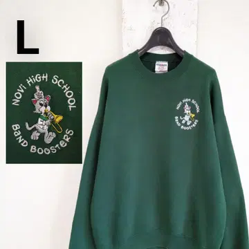 90s USA제 구제 맨투맨 그린 L 하이스쿨 마칭 밴드