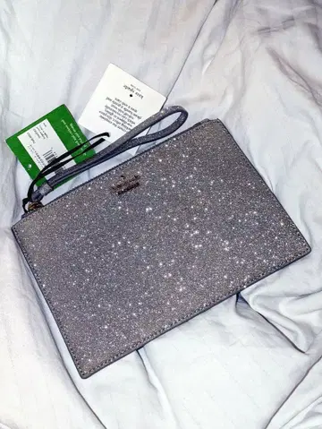 [ 미사용 ] 실버 라메 파우치 케이트 스페이드