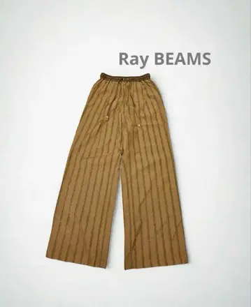 Ray BEAMS 스트라이프 자카드 와이드 팬츠