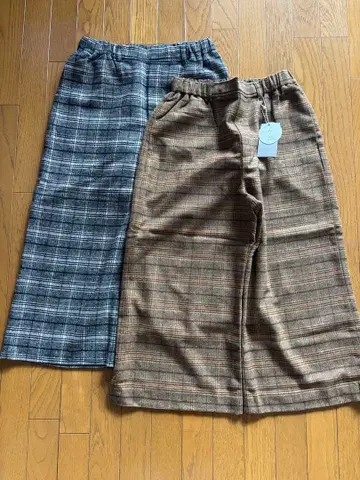 LEPSIM 체크 무늬 와이드 팬츠 2종 세트