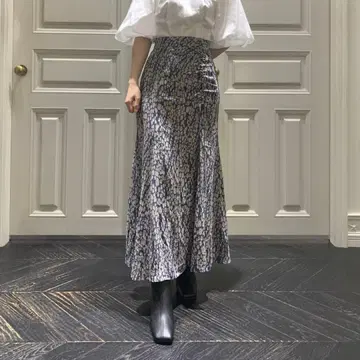 프레이 아이디 셔링 내로우 자카드 스커트 블랙