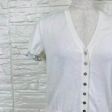 시모네타 반팔 가디건 S 화이트 시모네타