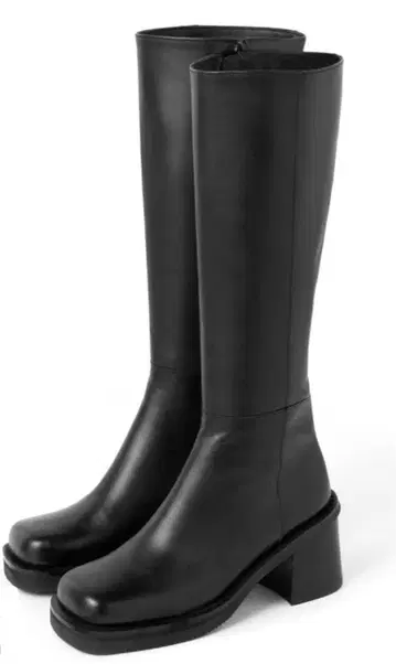 [ 새상품 미사용 ] 스트레치 가죽 롱 부츠 24cm