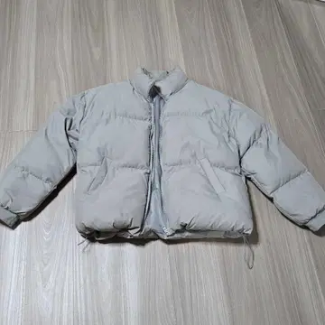 그레이 다운 자켓 스탠드 카라