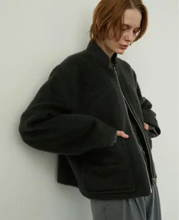 [ LA PEAU DE GEM ] shaggy zip blouson