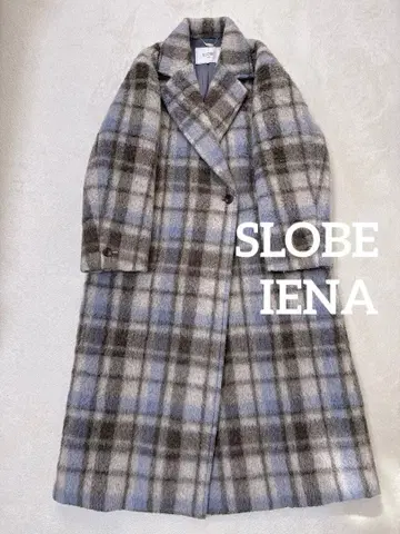 SLOBE IENA 슬로브 이에나 체크 샤기 롱 코트