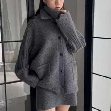 스나이델 터틀넥 미니 니트 원피스 & 스탠다드 니트 자켓