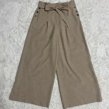 SHIPS 베이지 와이드 팬츠 리본 포함