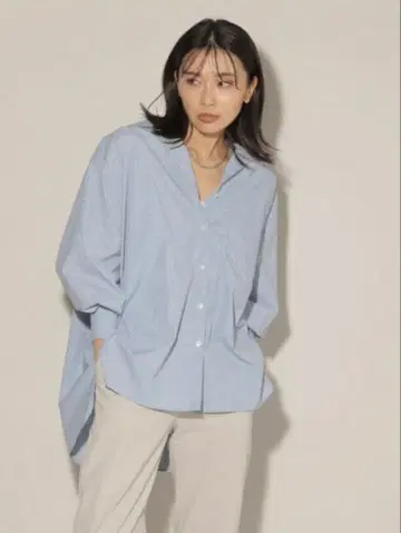 BARNYARDSTORM 빅 실루엣 셔츠 블루 스트라이프