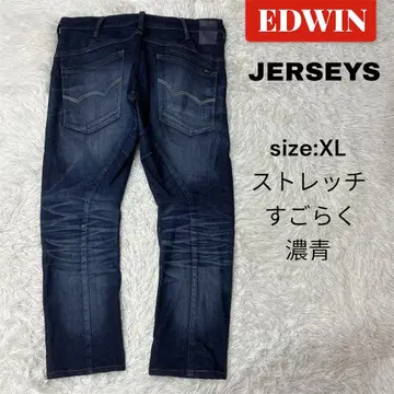 EDWIN JERSEYS 데님 XL 짙은 파랑 스트레치 정말 편한 데님