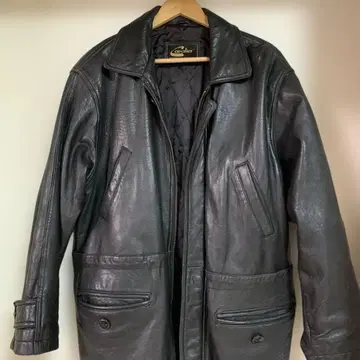 가죽 빈티지 롱 자켓 블랙