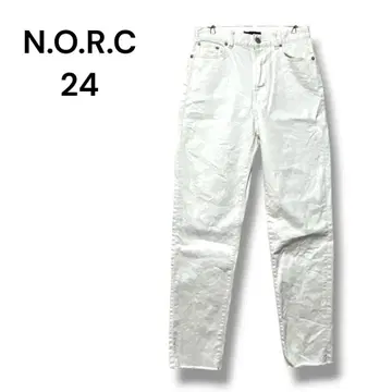 노크 데님 하이웨스트 슬림 스트레치 24 화이트 F