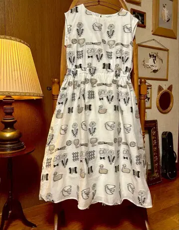 작가님 자수 앤티크 슬리브리스 원피스 애니멀 동물 새