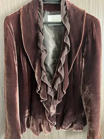 브라운 벨벳 테일러드 자켓