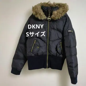 DKNY 다나카란뉴욕 블랙 퍼 후드 다운 S 사이즈