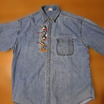 디즈니, 미키 자수 데님 셔츠