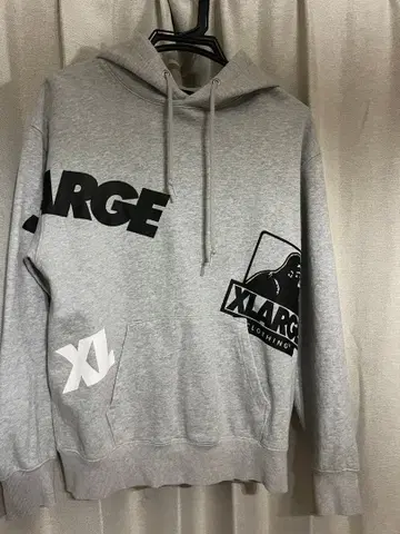 XLARGE 그레이 후드 부착 후드티
