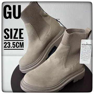 [ 미사용 ] GU 리브 니트 삭스 부츠 M 23.5cm 베이지