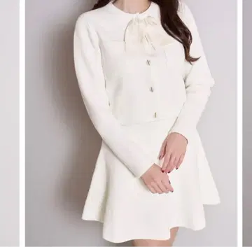 Frill Ribbon Knit Jacket Set herlipto