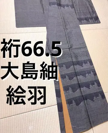 오시마 명주 직조 에바 호몬기 문양 없음 진흙 염색