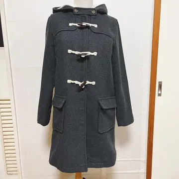 더플 코트 후드 부착 아우터 롱 코트 가을/겨울 다크 그레이