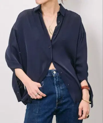 새상품급 라빠르망 Washable Silk Shirt 실크