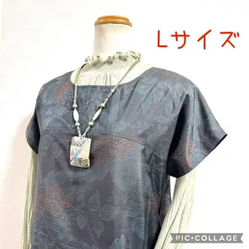 기모노 리메이크 No.3152 L 사이즈 오시마 명주 프렌치 슬리브 튜닉