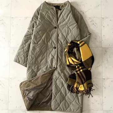 새상품급*UR 어반 리서치 충전솜 퀼트 롱 코트 Free 카키 계열 긴팔