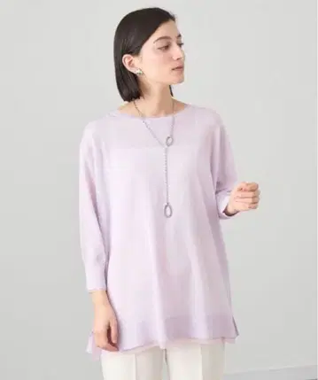 [ 새상품급 ] 38 사이즈 ANAYI 연보라 오부 소매 니트