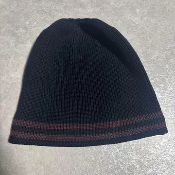 블랙 스트라이프 니트 모자 로스트 컨트롤