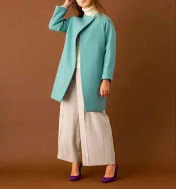 [ 새상품급 ] 유나이티드 도쿄 하이넥 코쿤 코트 민트 그린 1 S