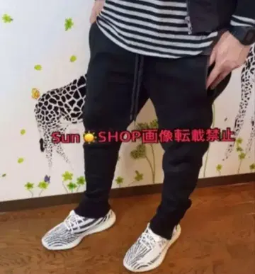 [ 블랙 ] 방한 배치 니트 플리스 ZIP 조거 팬츠