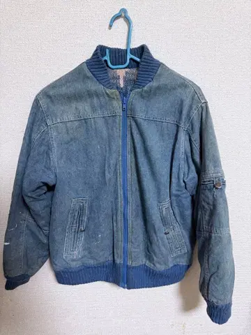 리버서블 데님 자켓 니트풍 안감 부착 아우터