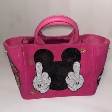 Cielo VELITa 미키마우스 자수 토트백 핑크