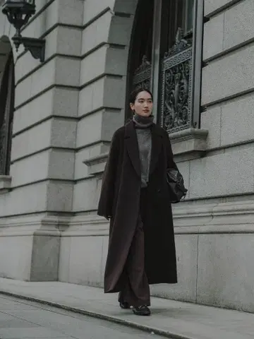 크루레 crewre 조절 울 롱 코트 사이즈 2