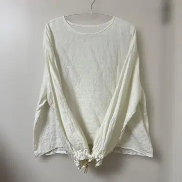 핸드메이드 작가 린넨 블라우스 오프화이트
