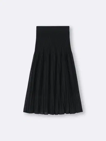 GU 시어 니트 플레어 스커트 Z+E 블랙 S 사이즈