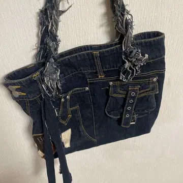 리메이크 데님 핸드백