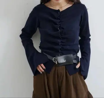 Kastane 프론트 개더 니트 가디건