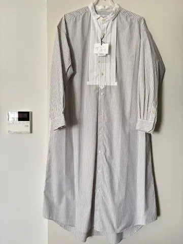 택 포함 새상품 셔츠 원피스 스트라이프 그레이
