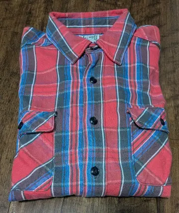 JELADO 제라드 빨간색 체크 무늬 긴팔 플란넬 셔츠 사이즈 18